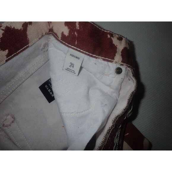Urban Outfitters BDG High Waist Wide Leg Denim Pants Size 24 Cow Print Brown - Picture 5 of 6